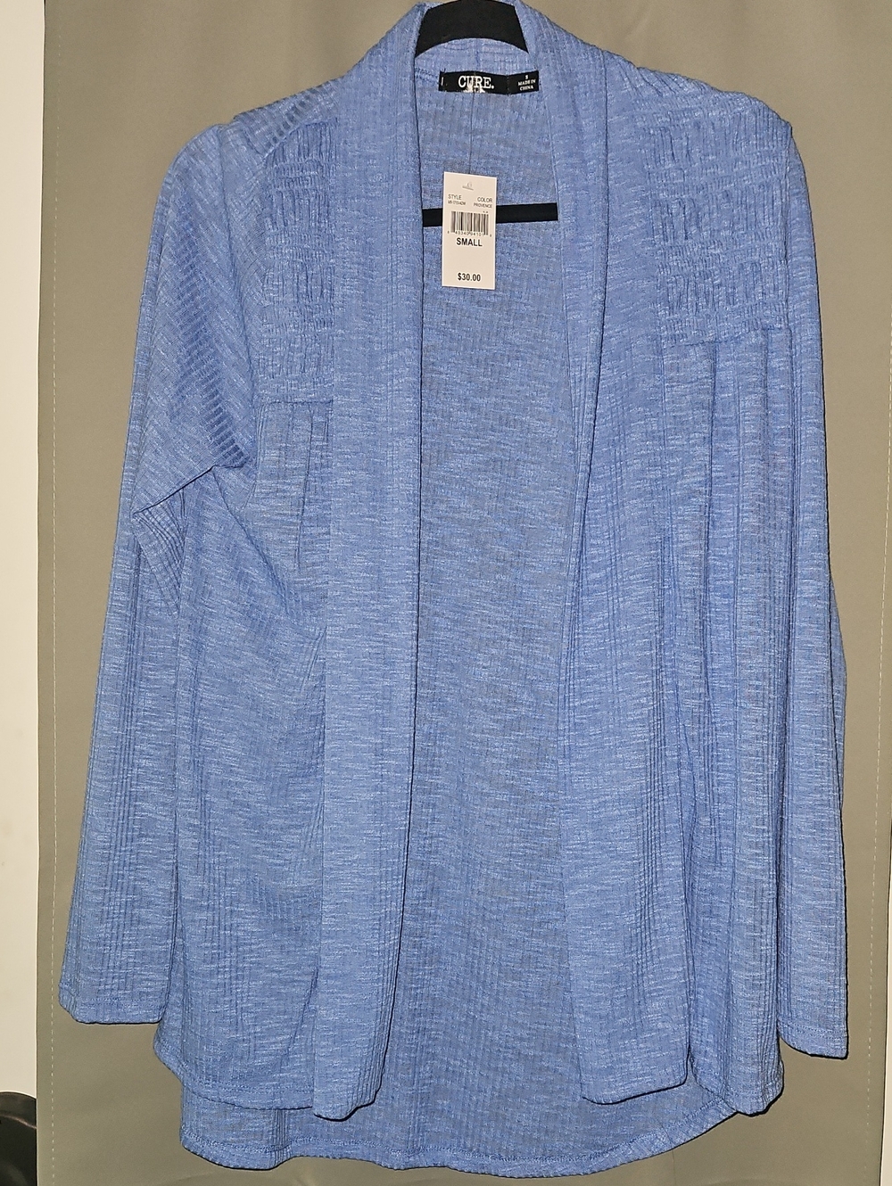 Lightweight Open-Front Cardigan in Light Blue
